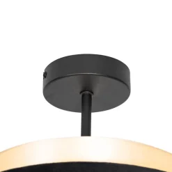 QAZQA Deckenleuchten|Wohnzimmerlampen*Moderne Deckenlampe Schwarz mit Gold - Elif