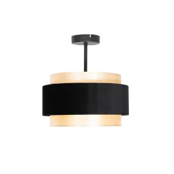 QAZQA Deckenleuchten|Wohnzimmerlampen*Moderne Deckenlampe Schwarz mit Gold - Elif