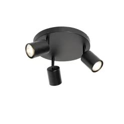 QAZQA Deckenleuchten|Wohnzimmerlampen*Moderne Deckenlampe schwarz verstellbar rund 3 Lichter - Java