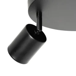 QAZQA Deckenleuchten|Wohnzimmerlampen*Moderne Deckenlampe schwarz verstellbar rund 3 Lichter - Java
