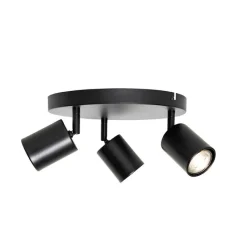 QAZQA Deckenleuchten|Wohnzimmerlampen*Moderne Deckenlampe schwarz verstellbar rund 3 Lichter - Java