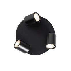 QAZQA Deckenleuchten|Wohnzimmerlampen*Moderne Deckenlampe schwarz verstellbar rund 3 Lichter - Java