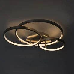 QAZQA Schlafzimmerlampen|Küchenlampen*Moderne Deckenleuchte aus Stahl inkl. LED und Dimmer - Rondas