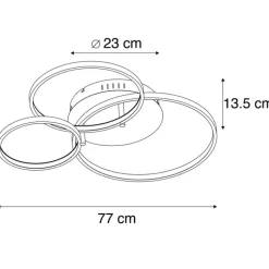 QAZQA Schlafzimmerlampen|Küchenlampen*Moderne Deckenleuchte aus Stahl inkl. LED und Dimmer - Rondas