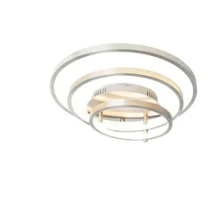 QAZQA Schlafzimmerlampen|Küchenlampen*Moderne Deckenleuchte aus Stahl inkl. LED und Dimmer - Rondas