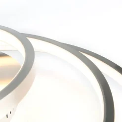 QAZQA Schlafzimmerlampen|Küchenlampen*Moderne Deckenleuchte aus Stahl inkl. LED und Dimmer - Rondas