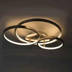 QAZQA Schlafzimmerlampen|Küchenlampen*Moderne Deckenleuchte aus Stahl inkl. LED und Dimmer - Rondas