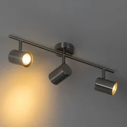 QAZQA Deckenstrahler|Aufbaustrahler*Moderne Deckenleuchte aus Stahl 3-flammig verstellbar - Jeana