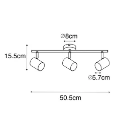 QAZQA Deckenstrahler|Aufbaustrahler*Moderne Deckenleuchte aus Stahl 3-flammig verstellbar - Jeana