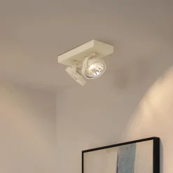 QAZQA Aufbaustrahler|Deckenstrahler*Moderne Deckenleuchte Beige G9 rund schwenk- und neigbar 2-flammig - Go