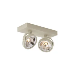 QAZQA Aufbaustrahler|Deckenstrahler*Moderne Deckenleuchte Beige G9 rund schwenk- und neigbar 2-flammig - Go