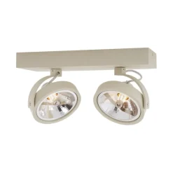 QAZQA Aufbaustrahler|Deckenstrahler*Moderne Deckenleuchte Beige G9 rund schwenk- und neigbar 2-flammig - Go