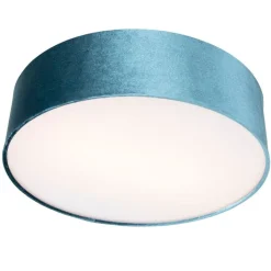 QAZQA Deckenleuchten|Wohnzimmerlampen*Moderne Deckenleuchte blau 40 cm - Drum
