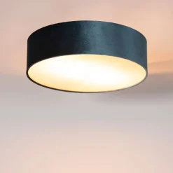 QAZQA Deckenleuchten|Wohnzimmerlampen*Moderne Deckenleuchte blau 40 cm - Drum