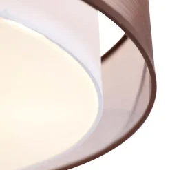 QAZQA Deckenleuchten|Wohnzimmerlampen*Moderne Deckenleuchte braun mit weiß 50 cm 3 Lichter - Drum Duo