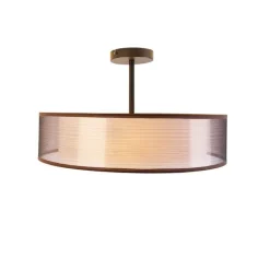 QAZQA Deckenleuchten|Wohnzimmerlampen*Moderne Deckenleuchte braun mit weiß 50 cm 3 Lichter - Drum Duo