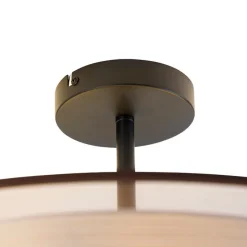 QAZQA Deckenleuchten|Wohnzimmerlampen*Moderne Deckenleuchte braun mit weiß 50 cm 3 Lichter - Drum Duo