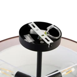 QAZQA Deckenleuchten|Wohnzimmerlampen*Moderne Deckenleuchte braun mit weiß 50 cm 3 Lichter - Drum Duo