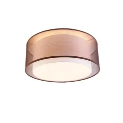 QAZQA Deckenleuchten|Wohnzimmerlampen*Moderne Deckenleuchte braun mit weiß 50 cm 3-flammig - Drum Duo