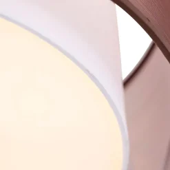 QAZQA Deckenleuchten|Wohnzimmerlampen*Moderne Deckenleuchte braun mit weiß 50 cm 3-flammig - Drum Duo