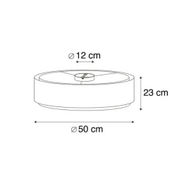 QAZQA Deckenleuchten|Wohnzimmerlampen*Moderne Deckenleuchte braun mit weiß 50 cm 3-flammig - Drum Duo