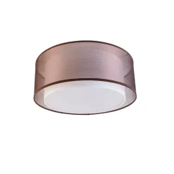 QAZQA Deckenleuchten|Wohnzimmerlampen*Moderne Deckenleuchte braun mit weiß 50 cm 3-flammig - Drum Duo