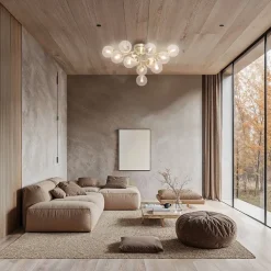 QAZQA Schlafzimmerlampen|Küchenlampen*Moderne Deckenleuchte Bronze mit Bernsteinglas 12 Lichter - Bianca