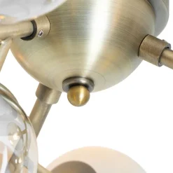 QAZQA Schlafzimmerlampen|Küchenlampen*Moderne Deckenleuchte Bronze mit Bernsteinglas 12 Lichter - Bianca