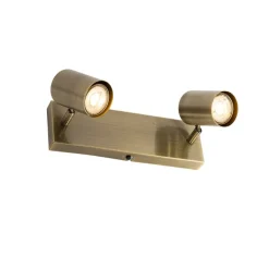 QAZQA Schlafzimmerlampen|Küchenlampen*Moderne Deckenleuchte Bronze 2-flammig verstellbar rechteckig - Jeana