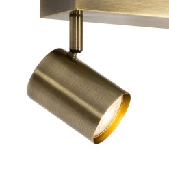 QAZQA Schlafzimmerlampen|Küchenlampen*Moderne Deckenleuchte Bronze 2-flammig verstellbar rechteckig - Jeana