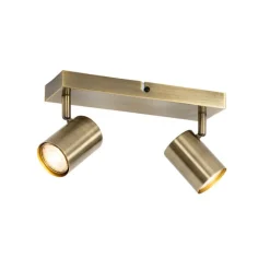 QAZQA Schlafzimmerlampen|Küchenlampen*Moderne Deckenleuchte Bronze 2-flammig verstellbar rechteckig - Jeana