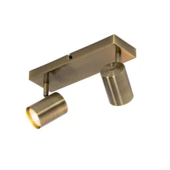 QAZQA Schlafzimmerlampen|Küchenlampen*Moderne Deckenleuchte Bronze 2-flammig verstellbar rechteckig - Jeana