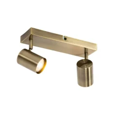 QAZQA Schlafzimmerlampen|Küchenlampen*Moderne Deckenleuchte Bronze 2-flammig verstellbar rechteckig - Jeana