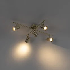 QAZQA Schlafzimmerlampen|Küchenlampen*Moderne Deckenleuchte Bronze 5-flammig verstellbar rechteckig - Jeana