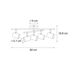QAZQA Schlafzimmerlampen|Küchenlampen*Moderne Deckenleuchte Bronze 5-flammig verstellbar rechteckig - Jeana