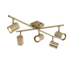 QAZQA Schlafzimmerlampen|Küchenlampen*Moderne Deckenleuchte Bronze 5-flammig verstellbar rechteckig - Jeana