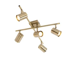 QAZQA Schlafzimmerlampen|Küchenlampen*Moderne Deckenleuchte Bronze 5-flammig verstellbar rechteckig - Jeana