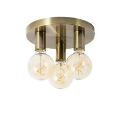 QAZQA Schlafzimmerlampen|Küchenlampen*Moderne Deckenleuchte Bronze rund - Facil