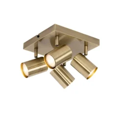 QAZQA Deckenstrahler|Aufbaustrahler*Moderne Deckenleuchte Bronze 4-flammig verstellbar rechteckig - Jeana
