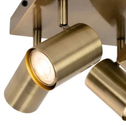 QAZQA Deckenstrahler|Aufbaustrahler*Moderne Deckenleuchte Bronze 4-flammig verstellbar rechteckig - Jeana