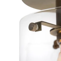 QAZQA Schlafzimmerlampen|Küchenlampen*Moderne Deckenleuchte Bronze mit Glaskuppel