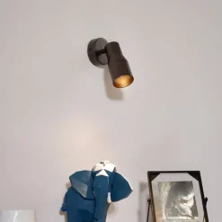 QAZQA Deckenstrahler|Aufbaustrahler*Moderne Deckenleuchte Dunkelbronze GU10 50mm rund - Stanley