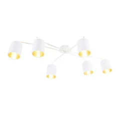 QAZQA Deckenstrahler|Aufbaustrahler*Moderne Deckenleuchte 6-Flammig weiß - Lofty