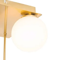 QAZQA Deckenleuchten|Wohnzimmerlampen*Moderne Deckenleuchte gold mit Opalglas 5-flammig - Athens