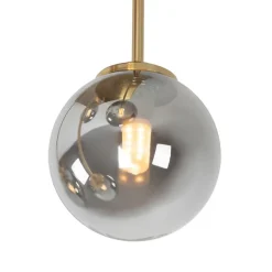 QAZQA Deckenleuchten|Wohnzimmerlampen*Moderne Deckenleuchte Gold 5-Licht mit Rauchglas - Athen