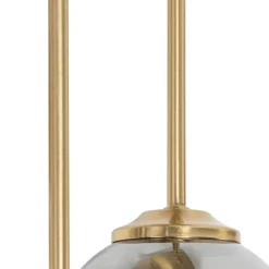 QAZQA Deckenleuchten|Wohnzimmerlampen*Moderne Deckenleuchte Gold 5-Licht mit Rauchglas - Athen