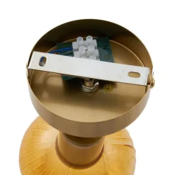 QAZQA Deckenstrahler|Aufbaustrahler*Moderne Deckenleuchte Gold mit rundem Bernsteinglas - Teddy