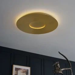 QAZQA Led-Deckenleuchten|Deckenleuchten*Moderne Deckenleuchte Gold 60cm inkl. LED 3-Stufen Dimmbar - Morning