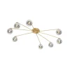 QAZQA Schlafzimmerlampen|Küchenlampen*Moderne Deckenleuchte Gold 8-Lichter mit Rauchglas - Athen