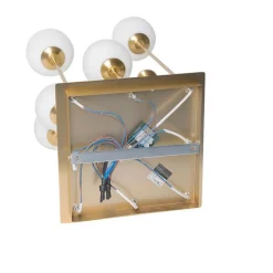 QAZQA Deckenleuchten|Wohnzimmerlampen*Moderne Deckenleuchte Gold mit Opalglas 9 Lichter - Athens